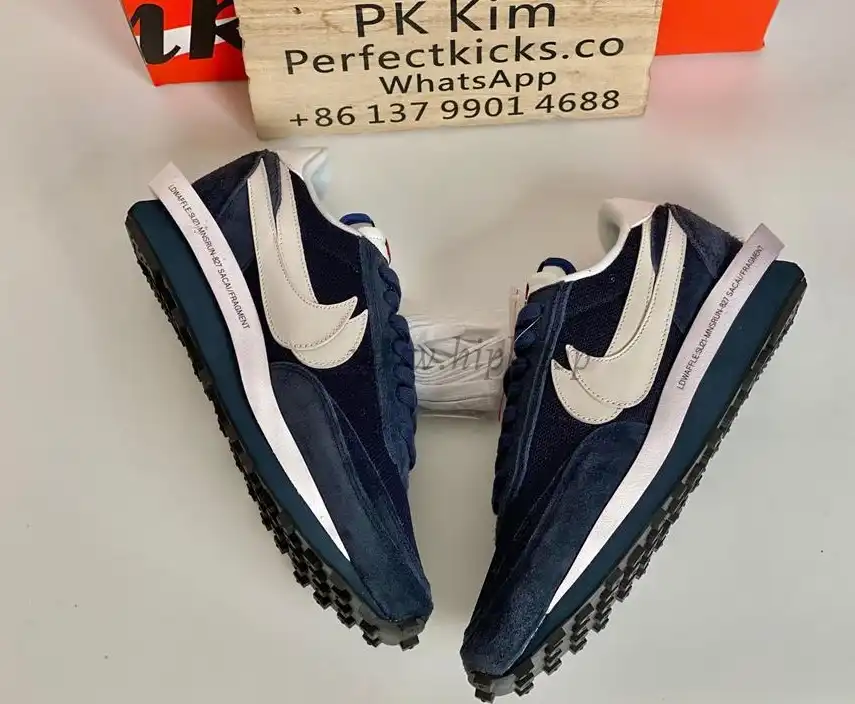 PK God Fragement design X Sacai X LDwaffle blackened blue retail materials ready to ship