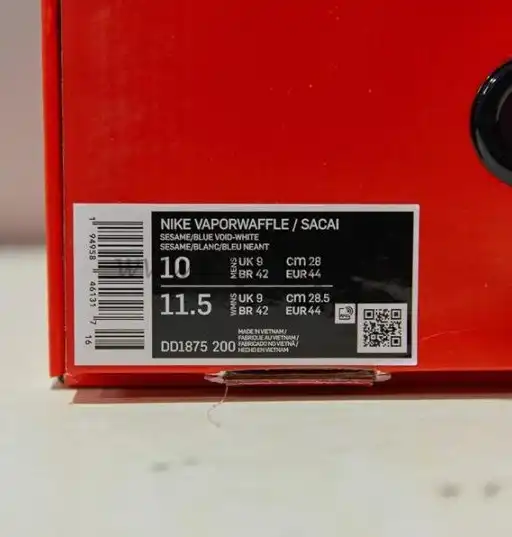 PK God sacai X Nike vaporwaffle string villain red retail materials ready to ship