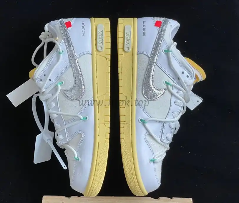 Pk God off white X dunk low the 50 white silver retail materials ready to ship