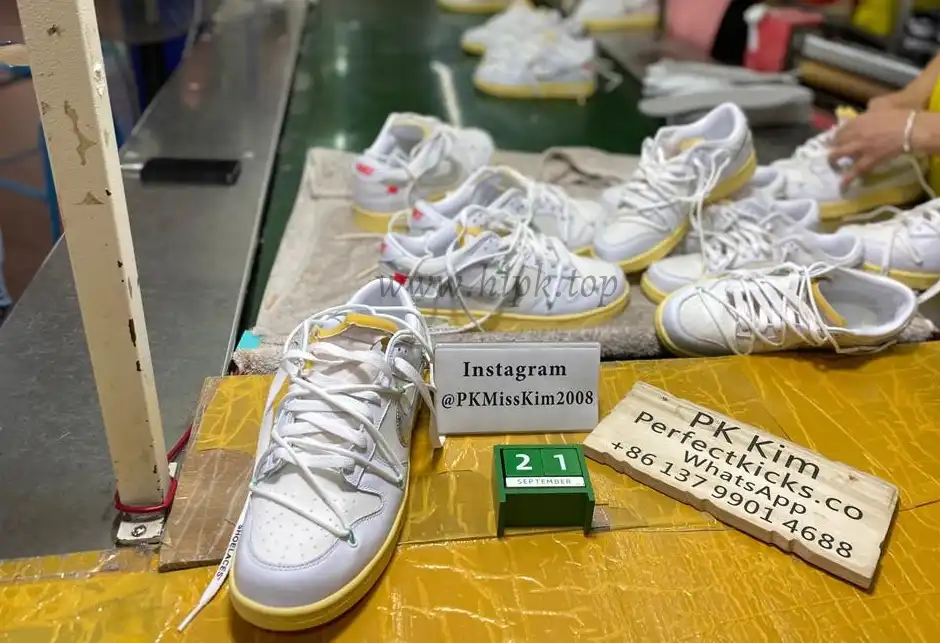 Pk God off white X dunk low the 50 white silver retail materials ready to ship