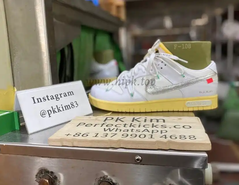 Pk God off white X dunk low the 50 white silver retail materials ready to ship