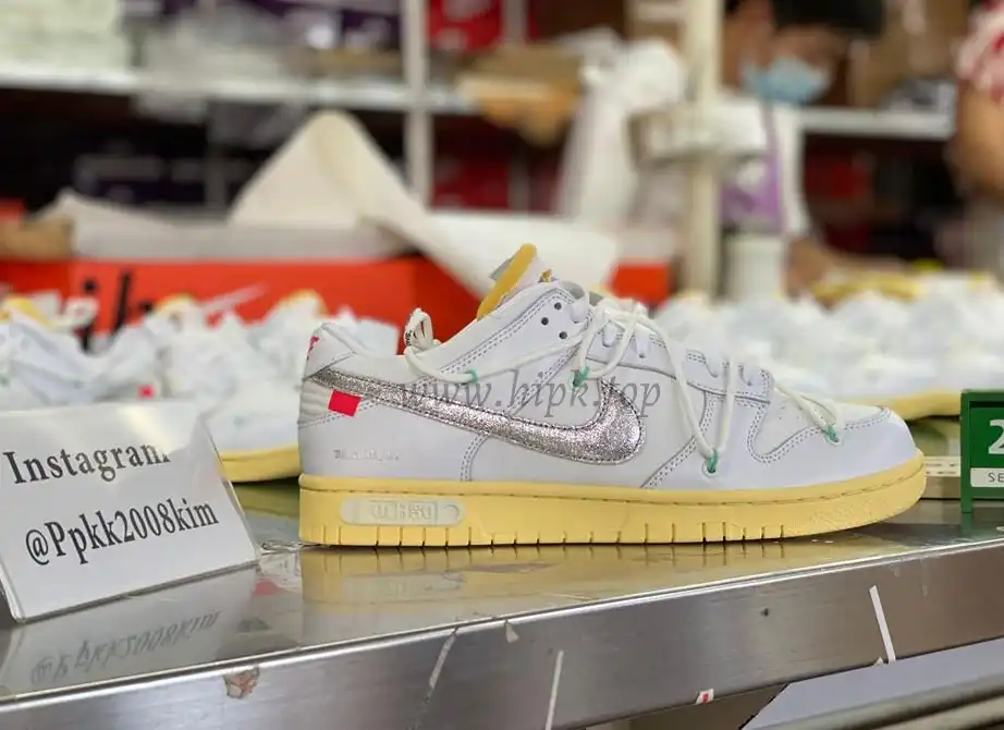 Pk God off white X dunk low the 50 white silver retail materials ready to ship