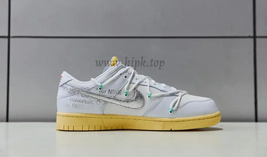 Pk God off white X dunk low the 50 white silver retail materials ready to ship