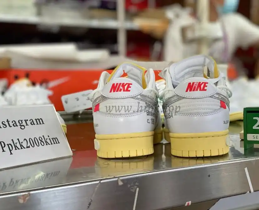 Pk God off white X dunk low the 50 white silver retail materials ready to ship