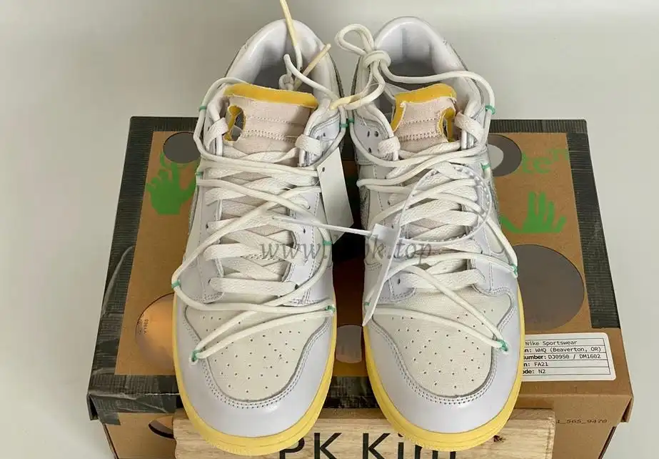 Pk God off white X dunk low the 50 white silver retail materials ready to ship