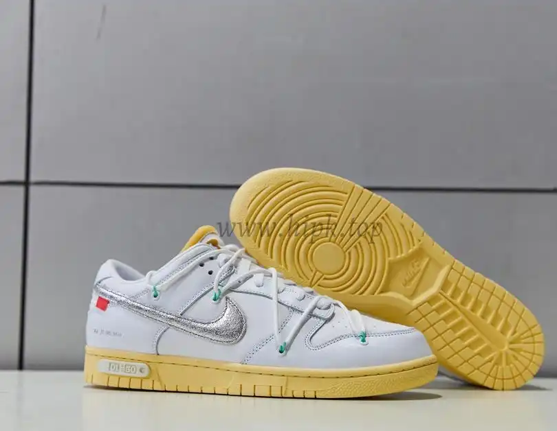 Pk God off white X dunk low the 50 white silver retail materials ready to ship