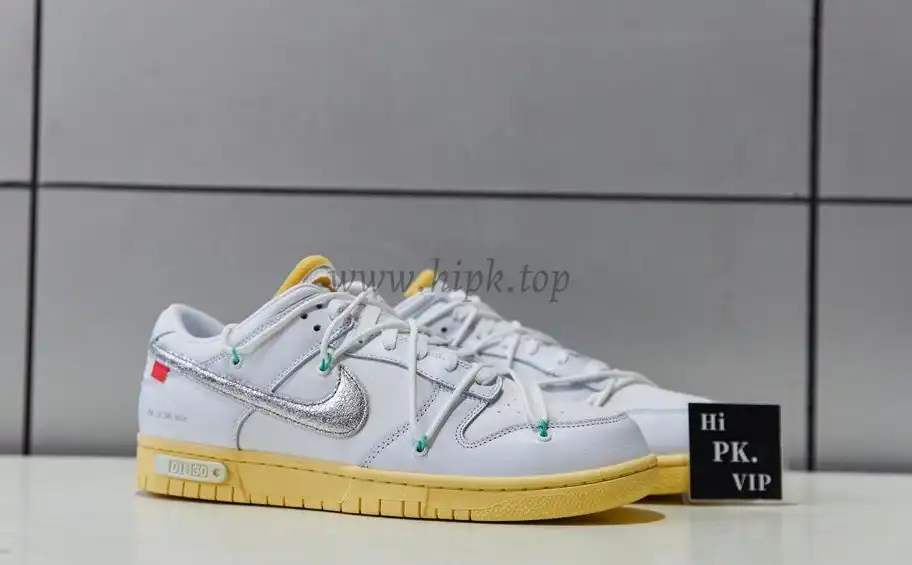 Pk God off white X dunk low the 50 white silver retail materials ready to ship