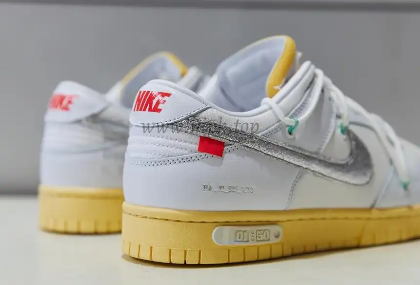 Pk God off white X dunk low the 50 white silver retail materials ready to ship