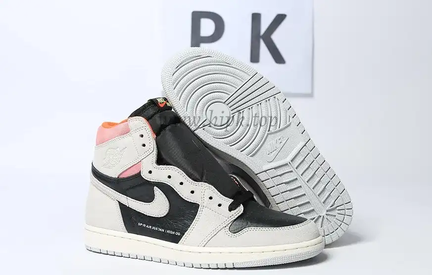 PK GOD Jordan 1 Retro High Neutral Grey Hyper Crimson RETAIL MATERIALS READY TO SHIP