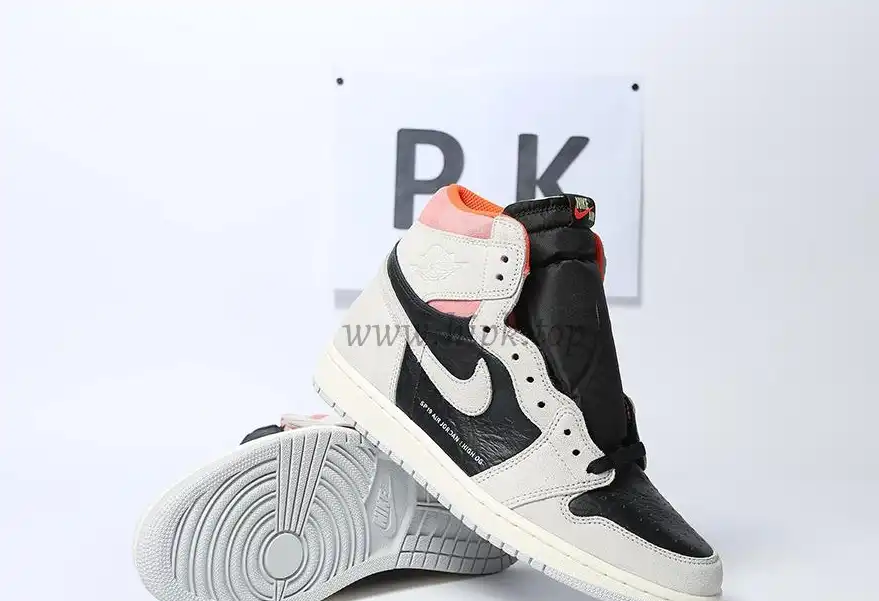 PK GOD Jordan 1 Retro High Neutral Grey Hyper Crimson RETAIL MATERIALS READY TO SHIP