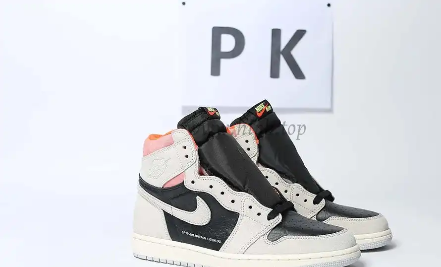 PK GOD Jordan 1 Retro High Neutral Grey Hyper Crimson RETAIL MATERIALS READY TO SHIP