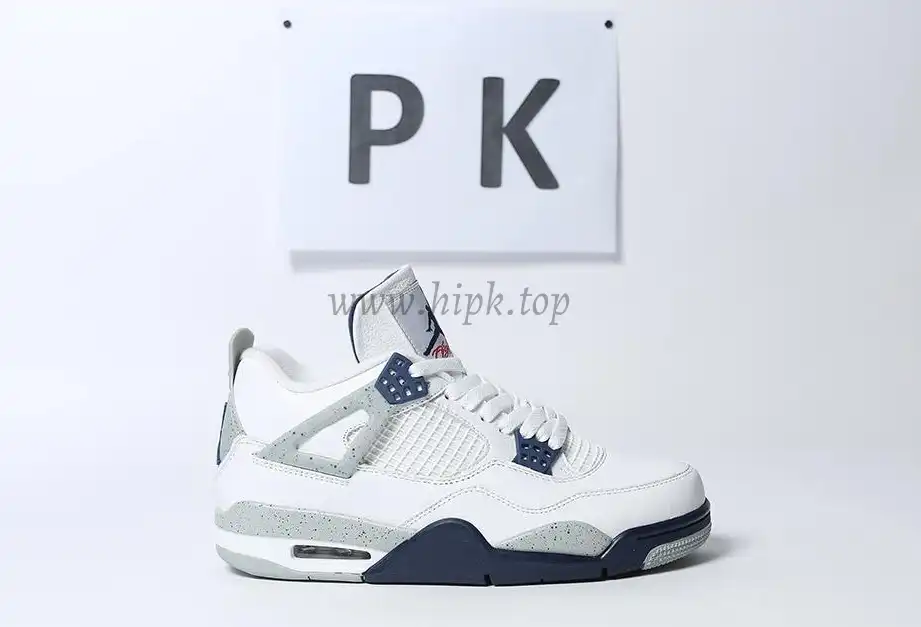 PK GOD Jordan 4 Retro White Midnight Navy RETAIL MATERIALS READY TO SHIP