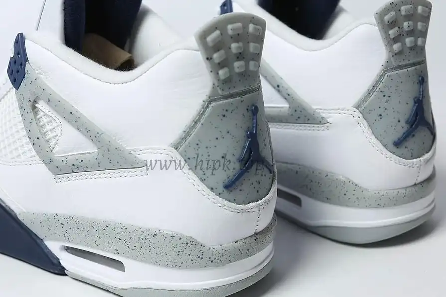 PK GOD Jordan 4 Retro White Midnight Navy RETAIL MATERIALS READY TO SHIP