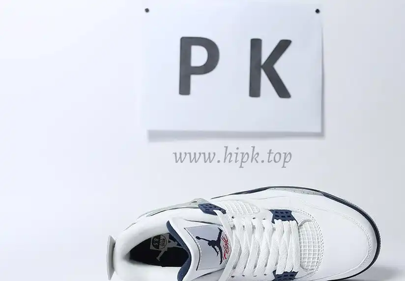 PK GOD Jordan 4 Retro White Midnight Navy RETAIL MATERIALS READY TO SHIP