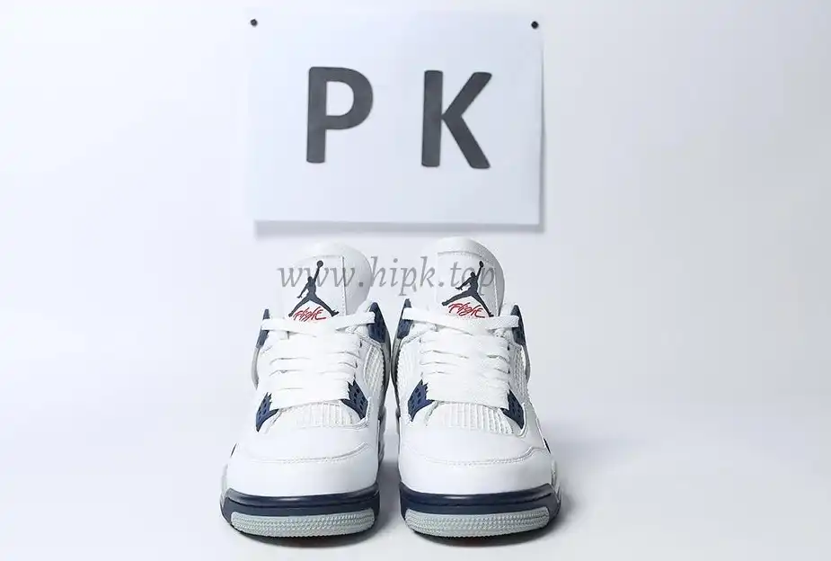 PK GOD Jordan 4 Retro White Midnight Navy RETAIL MATERIALS READY TO SHIP