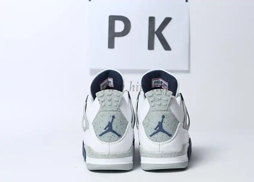 PK GOD Jordan 4 Retro White Midnight Navy RETAIL MATERIALS READY TO SHIP