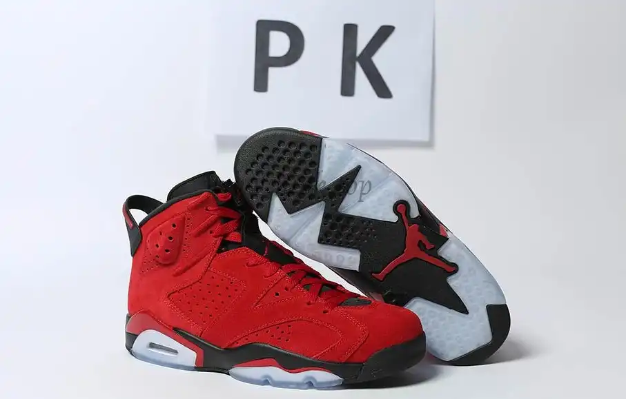 PK GOD Jordan 6 Retro Black Red RETAIL MATERIALS READY TO SHIP