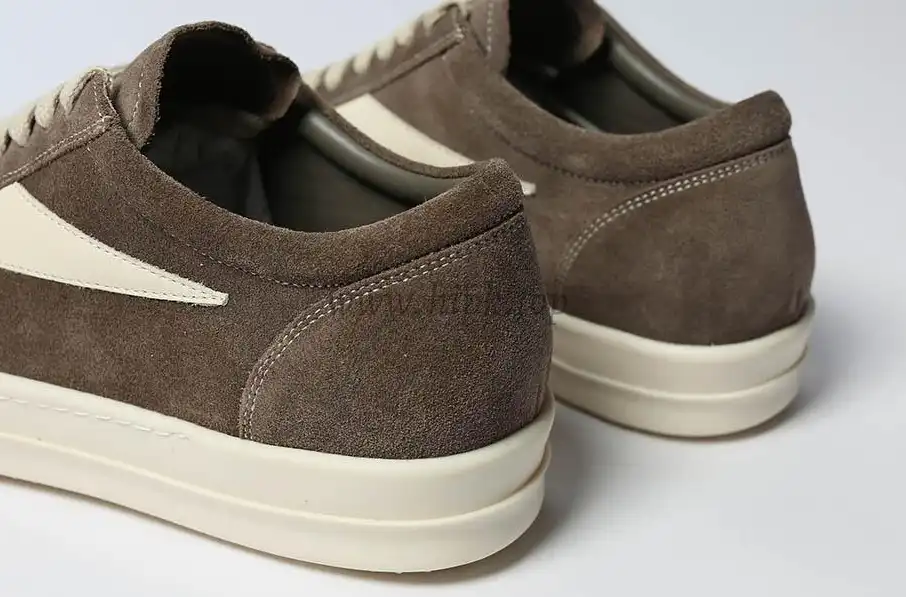 PK GOD Rick Owens EDFU Vintage Sneaks Velour Suede Dust Grey Milk White RETAIL MATERIALS READY TO SHIP