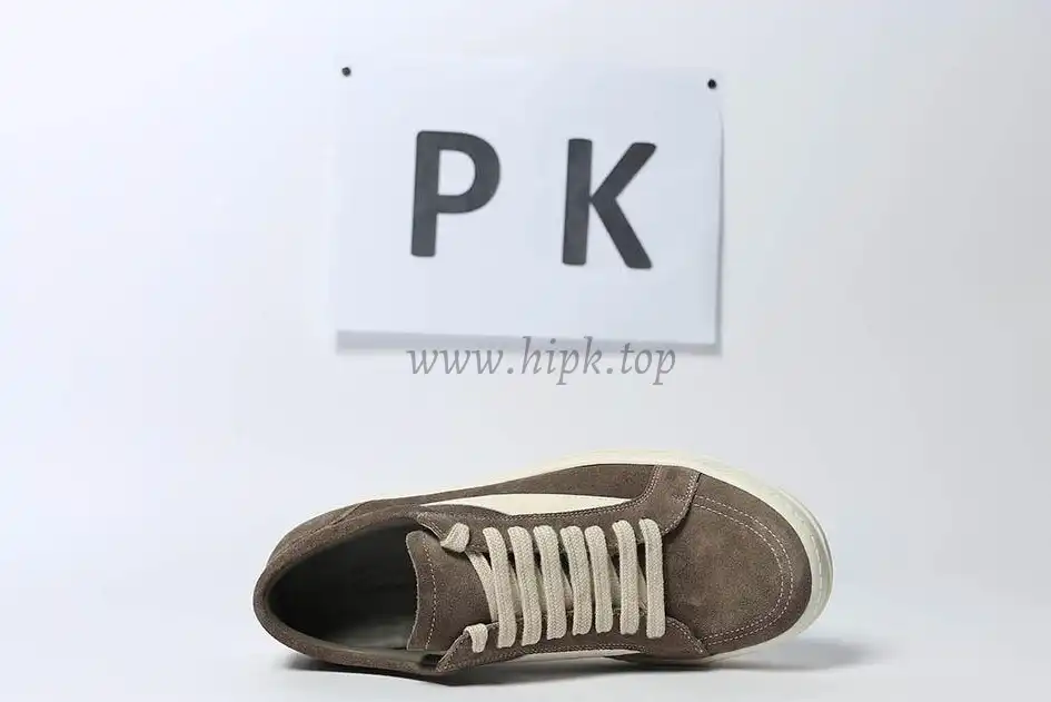 PK GOD Rick Owens EDFU Vintage Sneaks Velour Suede Dust Grey Milk White RETAIL MATERIALS READY TO SHIP