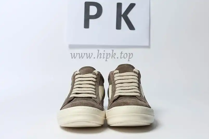 PK GOD Rick Owens EDFU Vintage Sneaks Velour Suede Dust Grey Milk White RETAIL MATERIALS READY TO SHIP