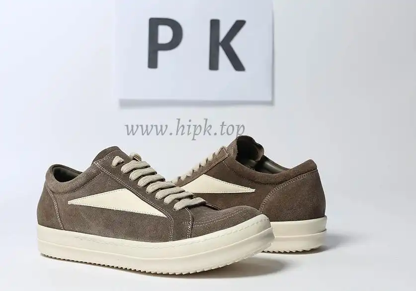 PK GOD Rick Owens EDFU Vintage Sneaks Velour Suede Dust Grey Milk White RETAIL MATERIALS READY TO SHIP