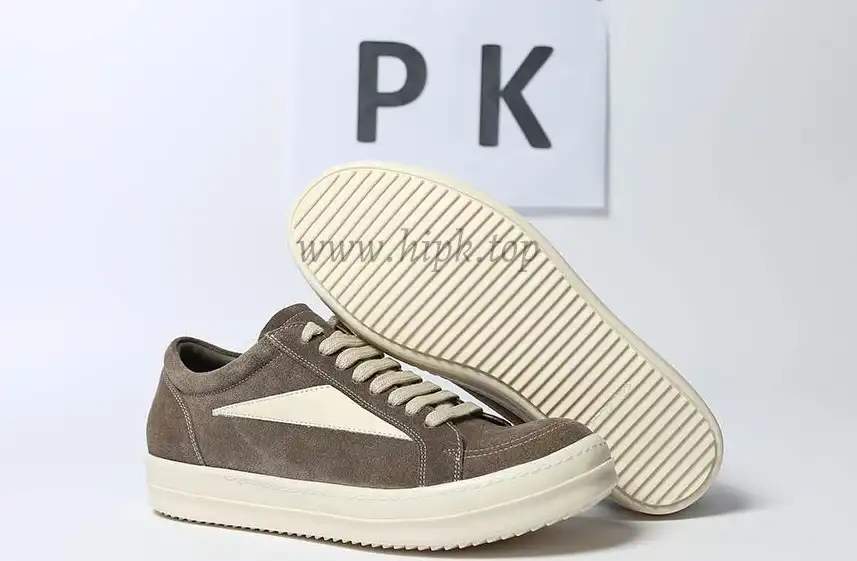 PK GOD Rick Owens EDFU Vintage Sneaks Velour Suede Dust Grey Milk White RETAIL MATERIALS READY TO SHIP