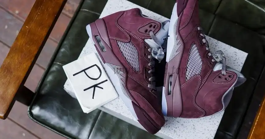 PK GOD Jordan 5 Retro Burgundy 2023 RETAIL MATERIALS READY TO SHIP