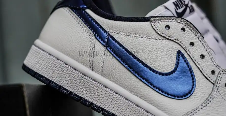 PK GOD Jordan 1 Retro LowMetallic Blue RETAIL MATERIALS READY TO SHIP