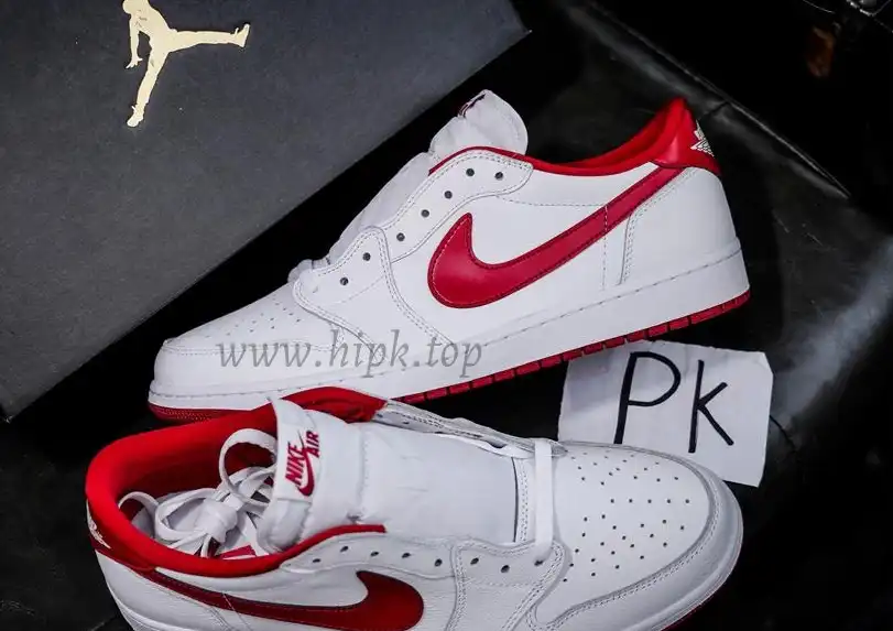 PK GOD Jordan 1 Retro LowWhite Varsity Red RETAIL MATERIALS READY TO SHIP