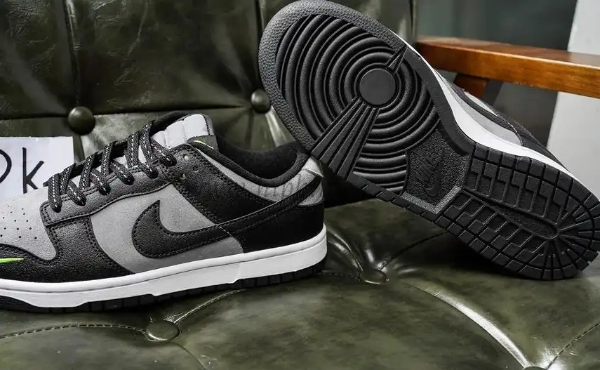 PK GOD Nike Dunk Low Black Grey Green Strike RETAIL MATERIALS READY TO SHIP