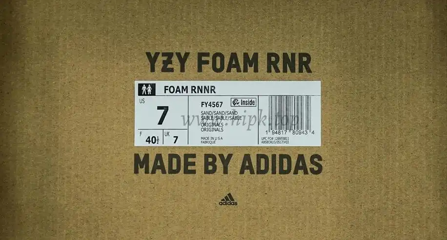 PK GOD adidas Yeezy Foam RNNR Sand RETAIL MATERIALS READY TO SHIP