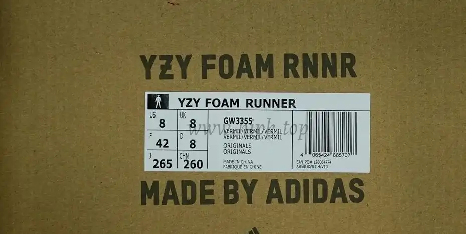 PK GOD idas Yeezy Foam RNNR Vermillion RETAIL MATERIALS READY TO SHIP