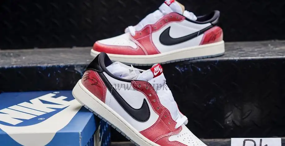 PK GOD Jordan 1 Retro low OG White Red RETAIL MATERIALS READY TO SHIP