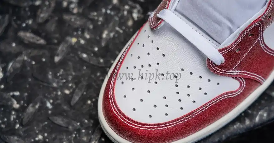 PK GOD Jordan 1 Retro low OG White Red RETAIL MATERIALS READY TO SHIP