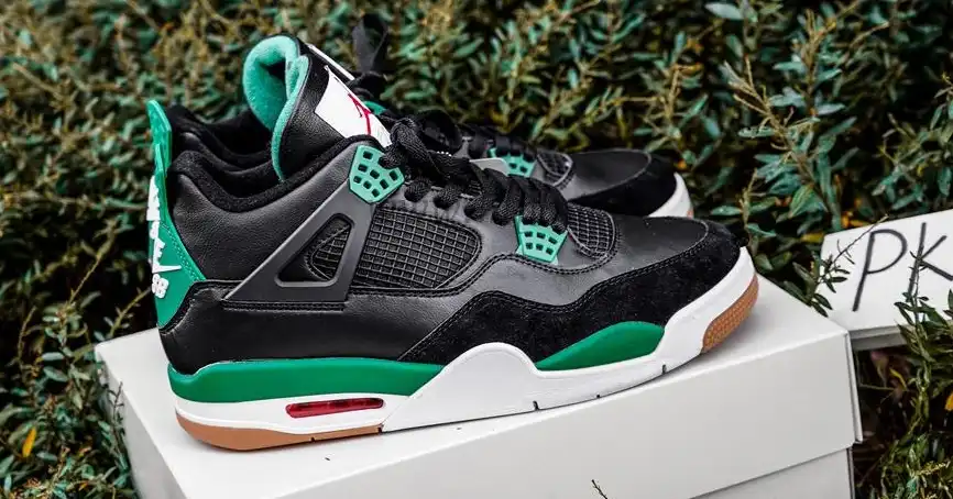 PK GOD Jordan 4 Retro SB Black Green RETAIL MATERIALS READY TO SHIP