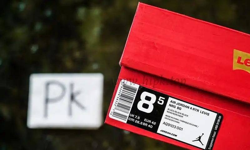 PK GOD Jordan 4 RetroLevi’s Black RETAIL MATERIALS READY TO SHIP