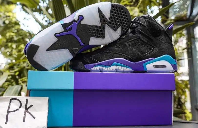 PK GOD Jordan Air Jordan 6 Aqua Black Purple RETAIL MATERIALS READY TO SHIP