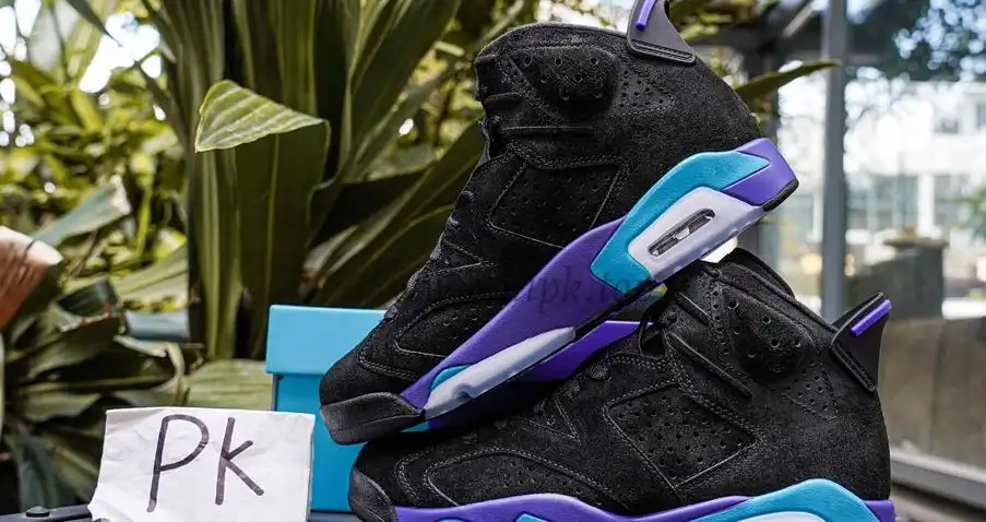 PK GOD Jordan Air Jordan 6 Aqua Black Purple RETAIL MATERIALS READY TO SHIP