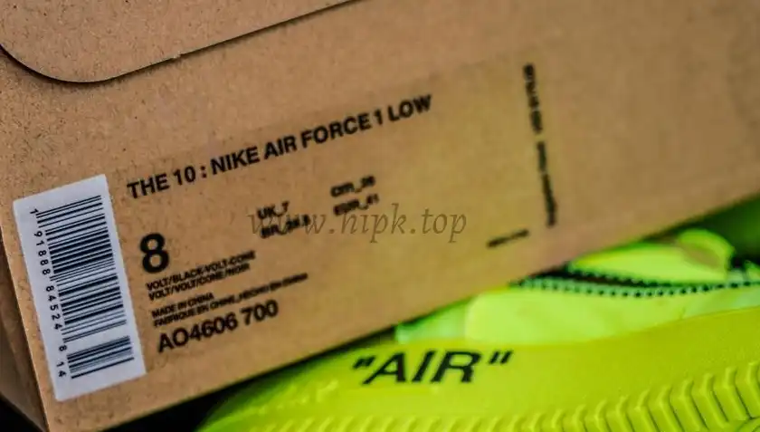 PK God OFF-WHITE x Nike Air Force 1 Volt OW AF1 Lemon Yellow AO4606-700 Ready to ship