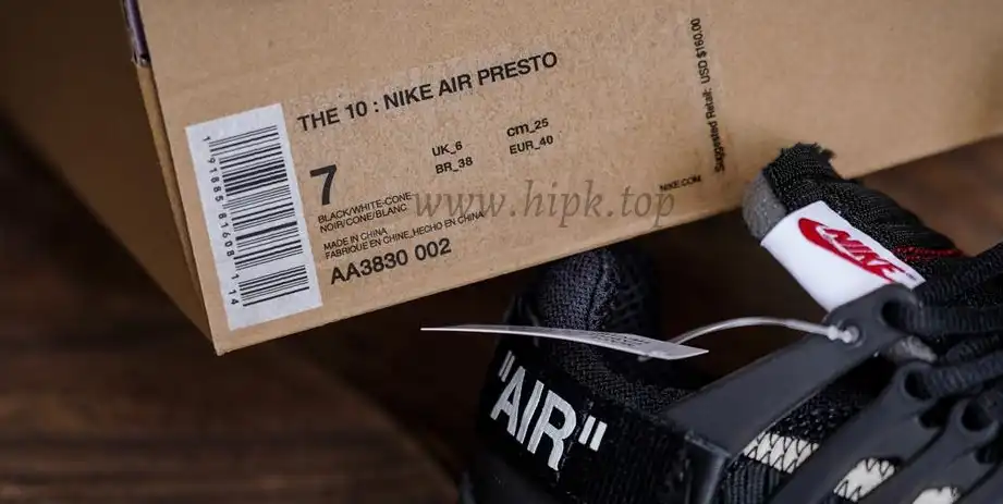 God OFF White Presto 2.0 Black The Ten retail version ready