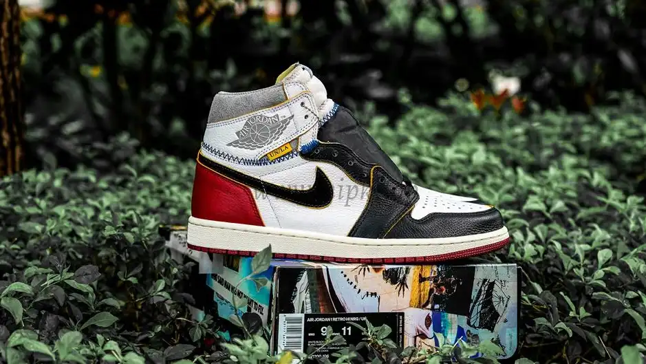 PK 5.0 Jordan 1 Retro High Union Los Angeles Black Toe RETAIL MATERIALS READY TO SHIP