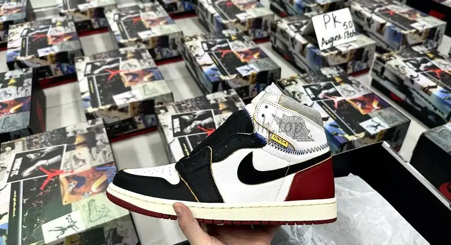 PK 5.0 Jordan 1 Retro High Union Los Angeles Black Toe RETAIL MATERIALS READY TO SHIP