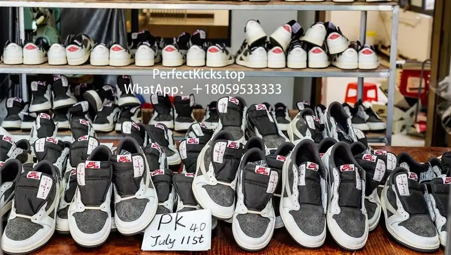 PK 4.0 Jordan 1 Retro Low OG SP Travis Scott Reverse Mocha RETAIL MATERIALS READY TO SHIP