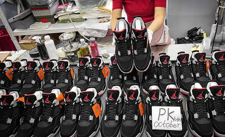 PK GOD Jordan 4 Retro Bred RETAIL MATERIALS READY TO SHIP