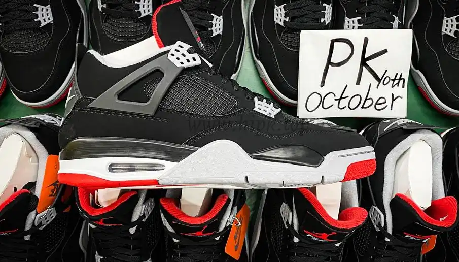 PK GOD Jordan 4 Retro Bred RETAIL MATERIALS READY TO SHIP