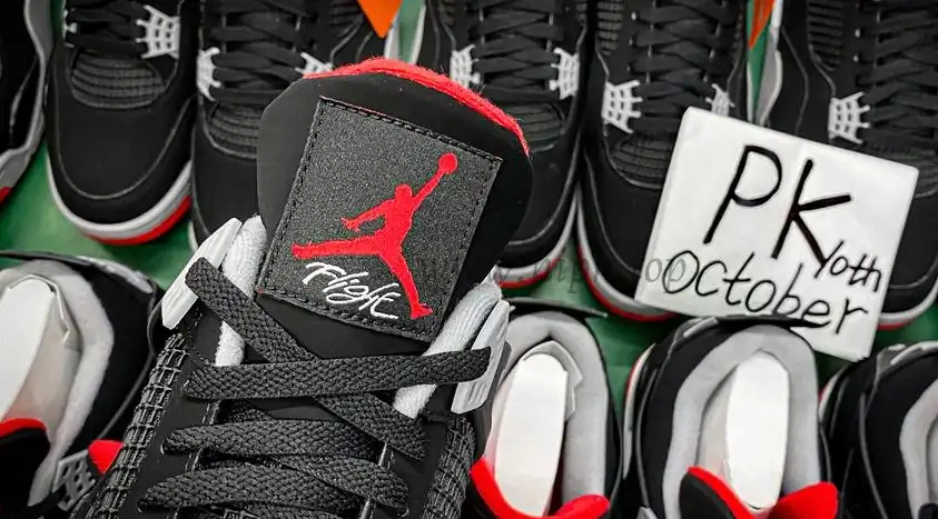 PK GOD Jordan 4 Retro Bred RETAIL MATERIALS READY TO SHIP