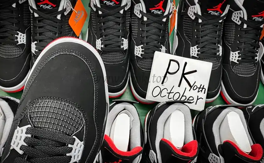 PK GOD Jordan 4 Retro Bred RETAIL MATERIALS READY TO SHIP