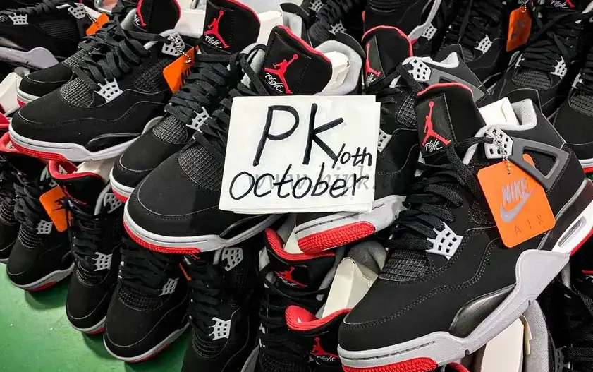 PK GOD Jordan 4 Retro Bred RETAIL MATERIALS READY TO SHIP