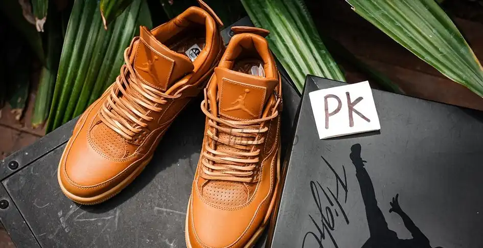 PK GOD Jordan 4 Retro Ginger Wheat RETAIL MATERIALS READY TO SHIP