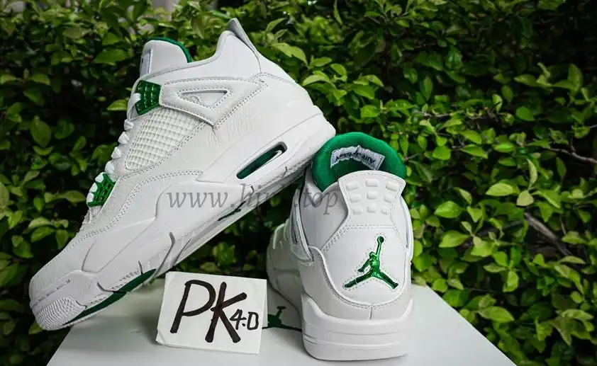 PK GOD Jordan 4 Retro Metallic Green RETAIL MATERIALS READY TO SHIP